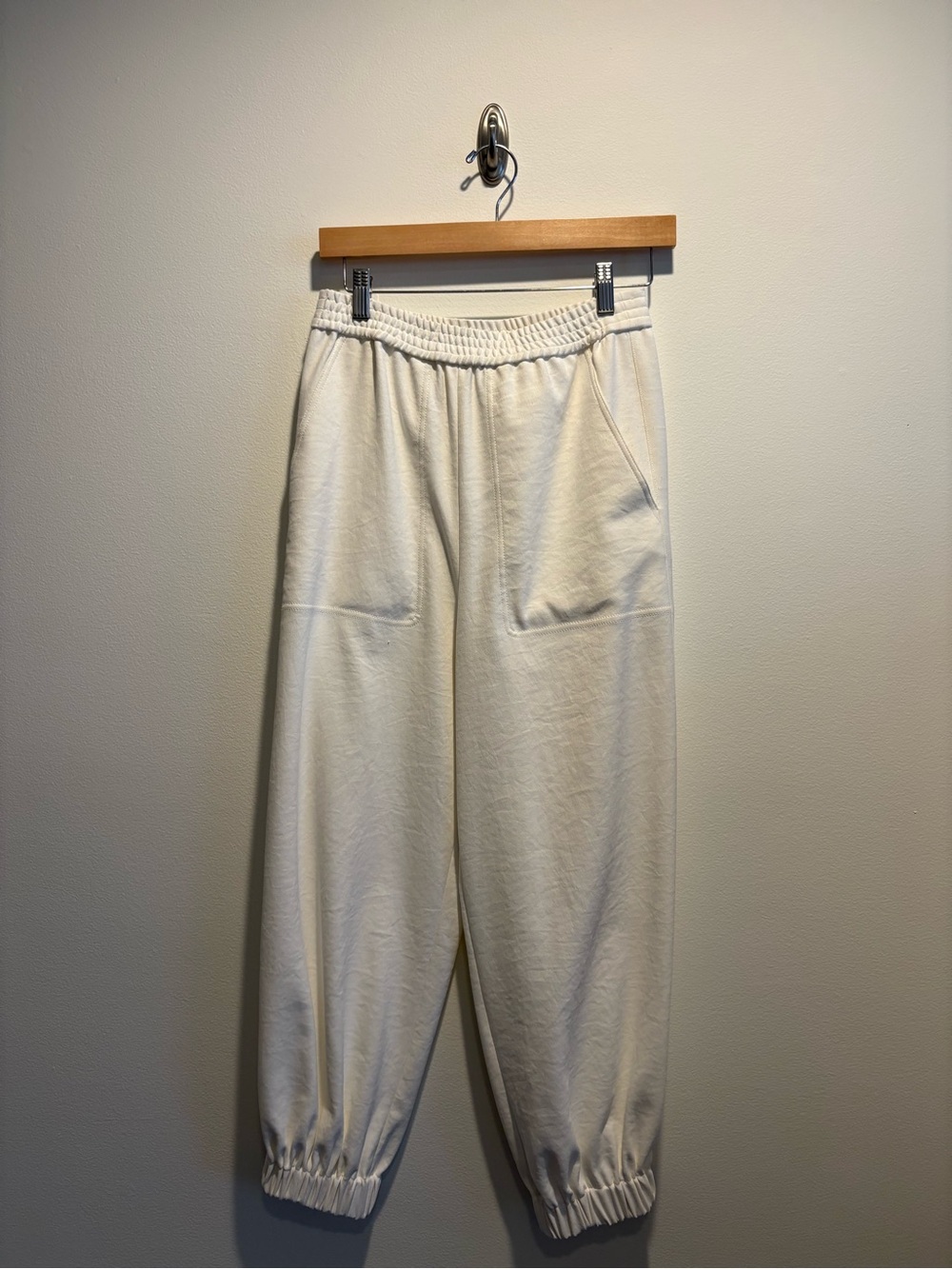 Tibi || Chalky Drape Plashet Jogger Pants Off White XS - Picture 2 of 9